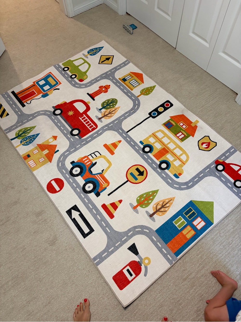 Jules Kids Spill Proof Washable Play Time Rug With Premium Rug Pad - 4x6 Size